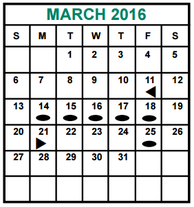 District School Academic Calendar for Albright Middle for March 2016