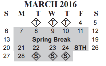 District School Academic Calendar for Dishman Elementary School for March 2016