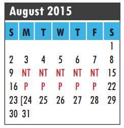 District School Academic Calendar for Creekside Intermediate for August 2015