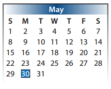 District School Academic Calendar for Kahla Middle School for May 2016
