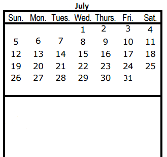 District School Academic Calendar for Lakewood Elementary School for July 2015