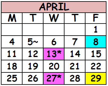 District School Academic Calendar for Mayport Middle School for April 2016