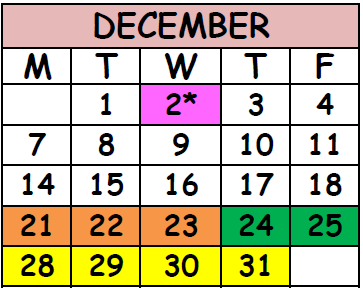 District School Academic Calendar for Lake Shore Middle School for December 2015