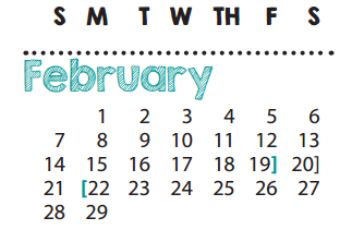 District School Academic Calendar for Vernal Lister Elementary for February 2016