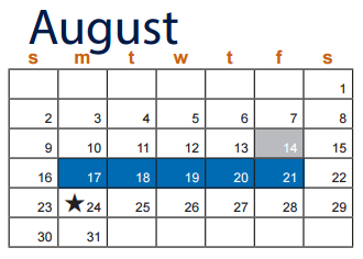 District School Academic Calendar for Ellison High School for August 2015