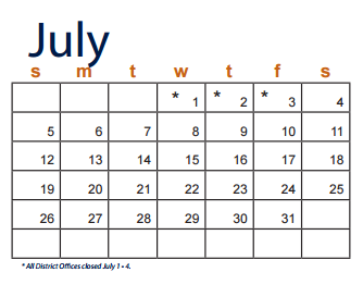 District School Academic Calendar for Nolan Middle School for July 2015