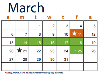 District School Academic Calendar for Ellison High School for March 2016