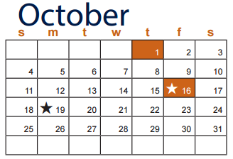 District School Academic Calendar for Ellison High School for October 2015