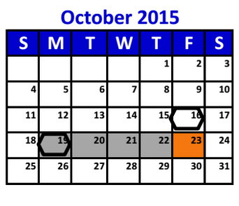 District School Academic Calendar for Kings Manor Elementary for October 2015