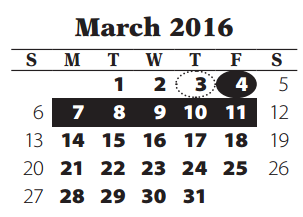 District School Academic Calendar for Bryan Middle School for March 2016