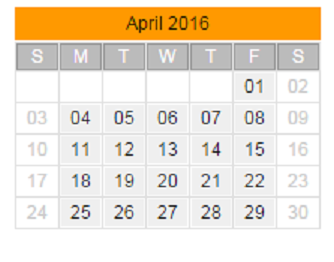 District School Academic Calendar for West Orange High School for April 2016