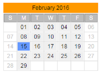 District School Academic Calendar for Orange Center Elementary School for February 2016