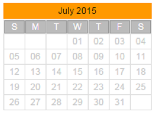 District School Academic Calendar for Legacy Middle School for July 2015