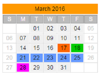 District School Academic Calendar for Legacy Middle School for March 2016