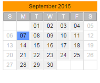 District School Academic Calendar for Columbia Elementary School for September 2015