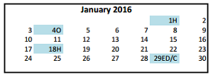 District School Academic Calendar for Magdalena Middle for January 2016