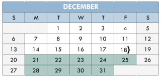District School Academic Calendar for South Waco Elementary School for December 2015