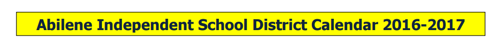 District School Academic Calendar for Dyess Elementary