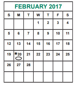 District School Academic Calendar for Albright Middle for February 2017