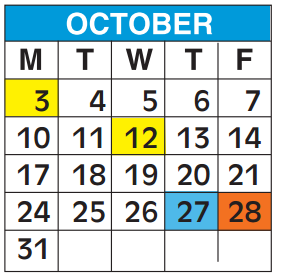 District School Academic Calendar for Broward County Superintendent's Office for October 2016