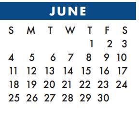 District School Academic Calendar for Kahla Middle School for June 2017