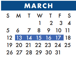 District School Academic Calendar for Cy-fair High School for March 2017