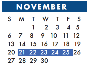 District School Academic Calendar for Kahla Middle School for November 2016