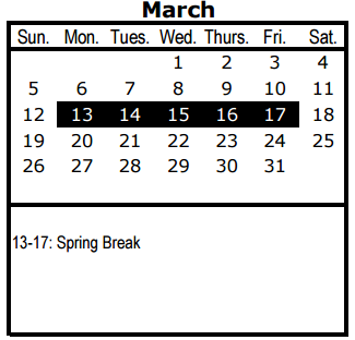 District School Academic Calendar for Hector Garcia Middle School for March 2017