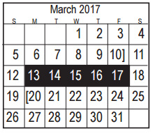 District School Academic Calendar for Bonnette Jr High for March 2017