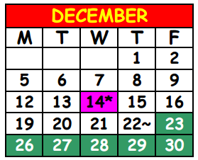 District School Academic Calendar for Lake Shore Middle School for December 2016