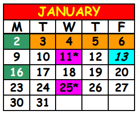District School Academic Calendar for Sallye B. Mathis Elementary School for January 2017