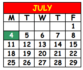 District School Academic Calendar for Woodland Acres Elementary School for July 2016