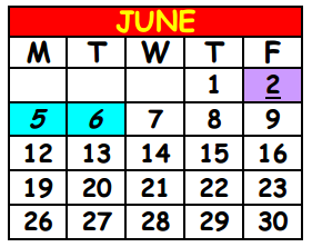 District School Academic Calendar for Sallye B. Mathis Elementary School for June 2017