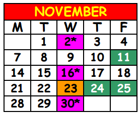 District School Academic Calendar for Gregory Drive Elementary School for November 2016