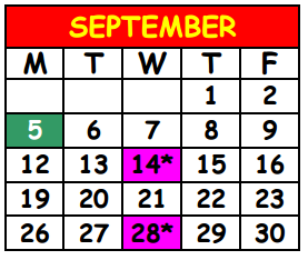 District School Academic Calendar for Gregory Drive Elementary School for September 2016