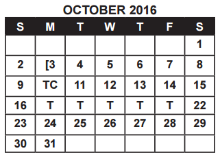 District School Academic Calendar for Ball High School for October 2016