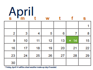 District School Academic Calendar for Ellison High School for April 2017