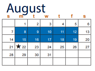 District School Academic Calendar for Nolan Middle School for August 2016