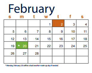 District School Academic Calendar for Ellison High School for February 2017