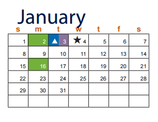 District School Academic Calendar for Ellison High School for January 2017