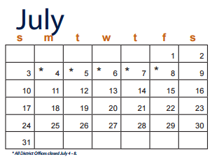 District School Academic Calendar for Ellison High School for July 2016