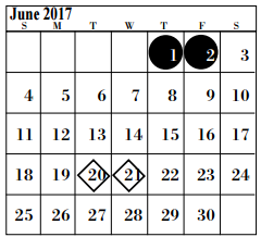 District School Academic Calendar for La Porte High School for June 2017