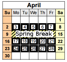 District School Academic Calendar for Westport Heights Elementary for April 2017