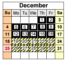 District School Academic Calendar for Westport Heights Elementary for December 2016
