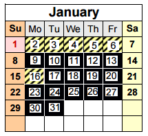 District School Academic Calendar for Westport Heights Elementary for January 2017