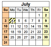 District School Academic Calendar for Westport Heights Elementary for July 2016