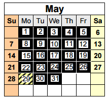 District School Academic Calendar for Westport Heights Elementary for May 2017