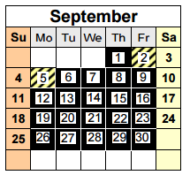 District School Academic Calendar for Westport Heights Elementary for September 2016