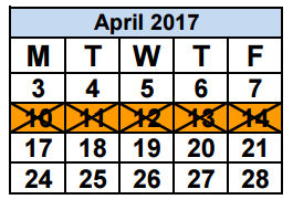District School Academic Calendar for Citrus Grove Elementary School for April 2017