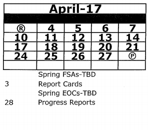 District School Academic Calendar for Fox Hollow Elementary School for April 2017